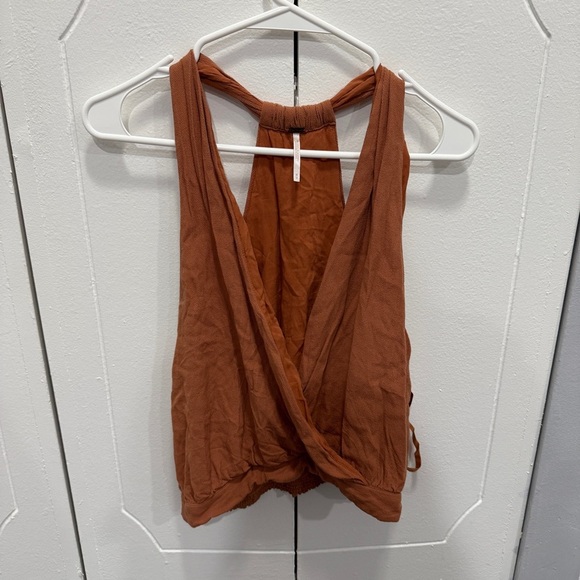Free People Burnt Orange Drapey Dreams Tank Top - Picture 2 of 10